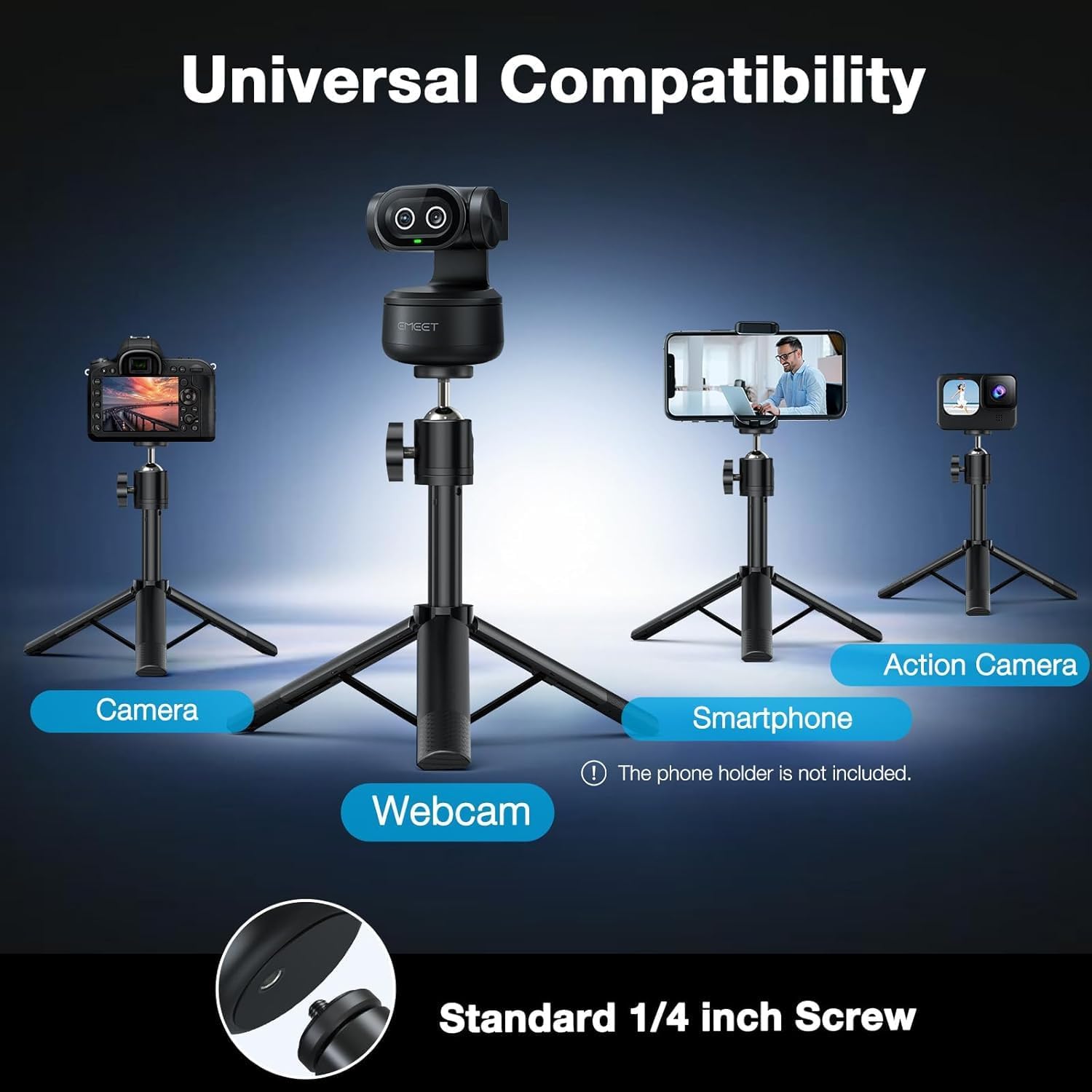 Detalle 2 de EMEET PIXY 4K PTZ Webcam 310° Pan