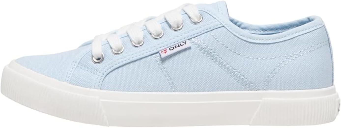 Detalle de ONLY Damen Onlnicola Canvas Sneaker Noos – Damen-Sneaker aus Canvas mit mandelförmiger Zehenform