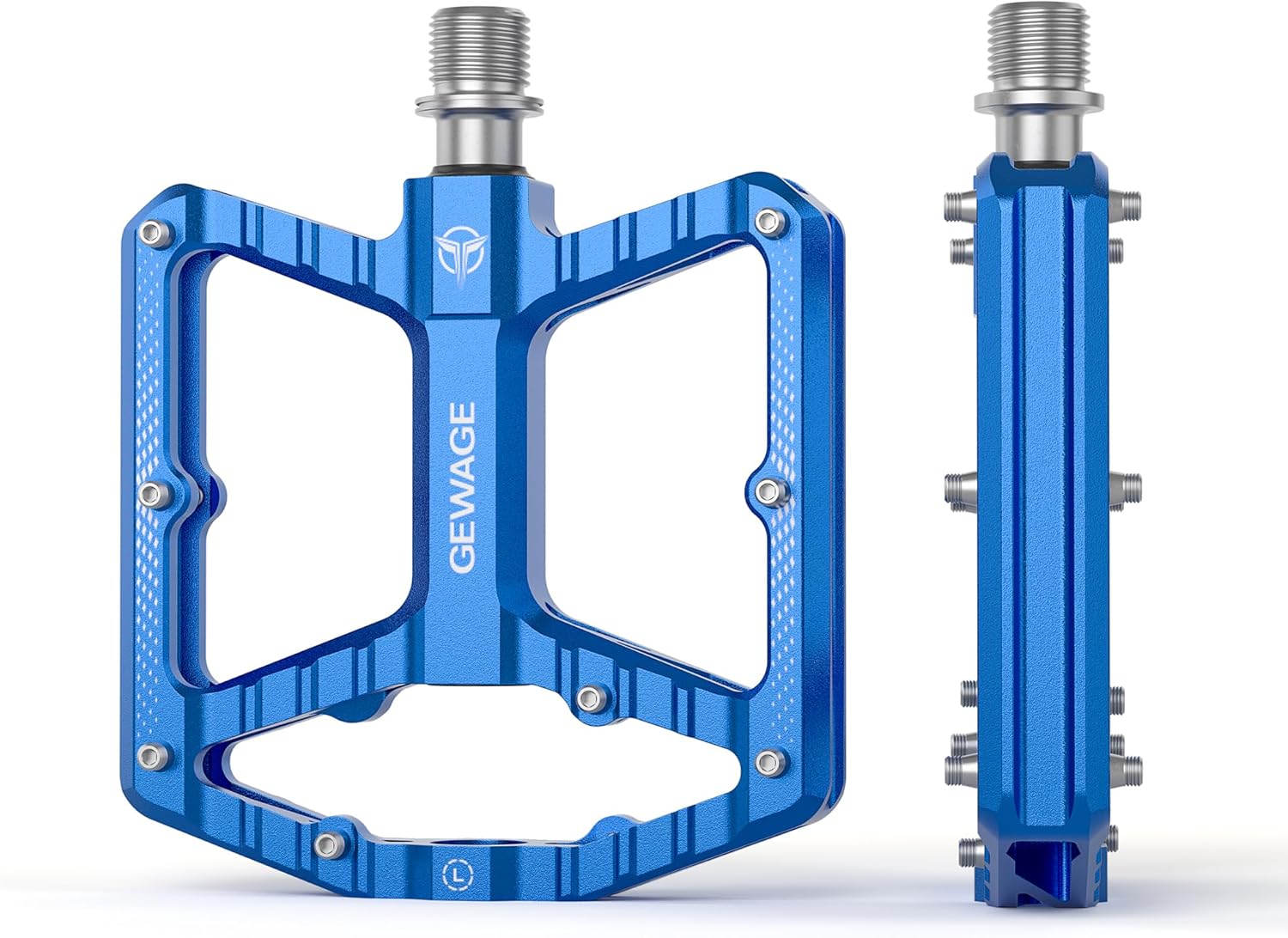 Thumbnail 2 de GEWAGE pédales VTT en aluminium usiné CNC à grande surface, 16 picots antidérapants remplaçables