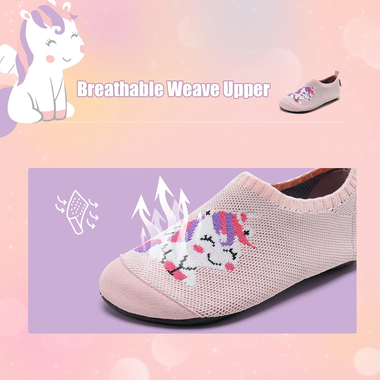 Thumbnail 2 de IceUnicorn Kinder-Hausschuhe: atmungsaktive, leichte Slipper mit rutschfester Sohle