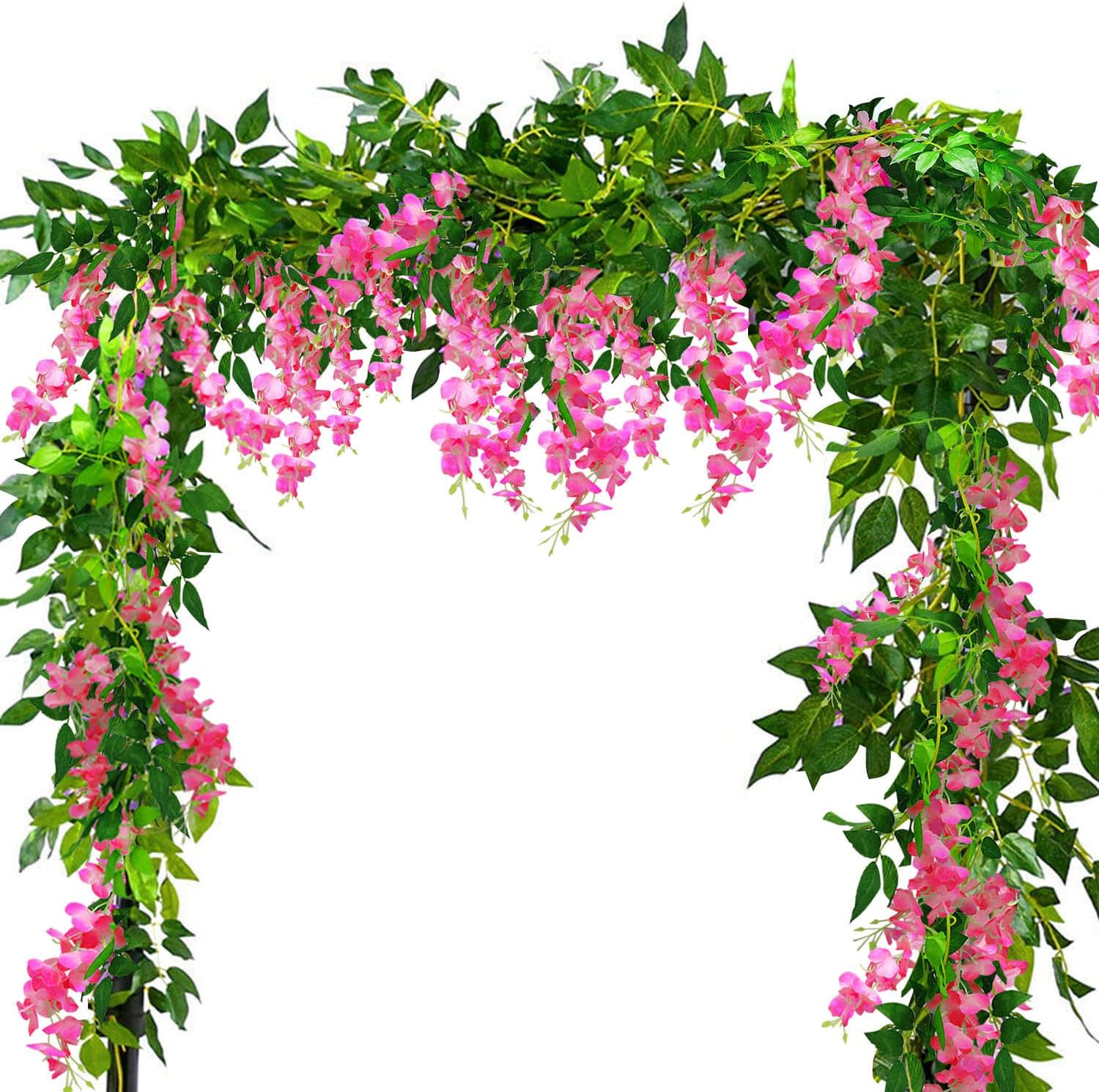 Thumbnail 5 de Yueshop 2x7FT Artificial Wisteria Vine Garland (White) for wedding, ceremony and home decoration