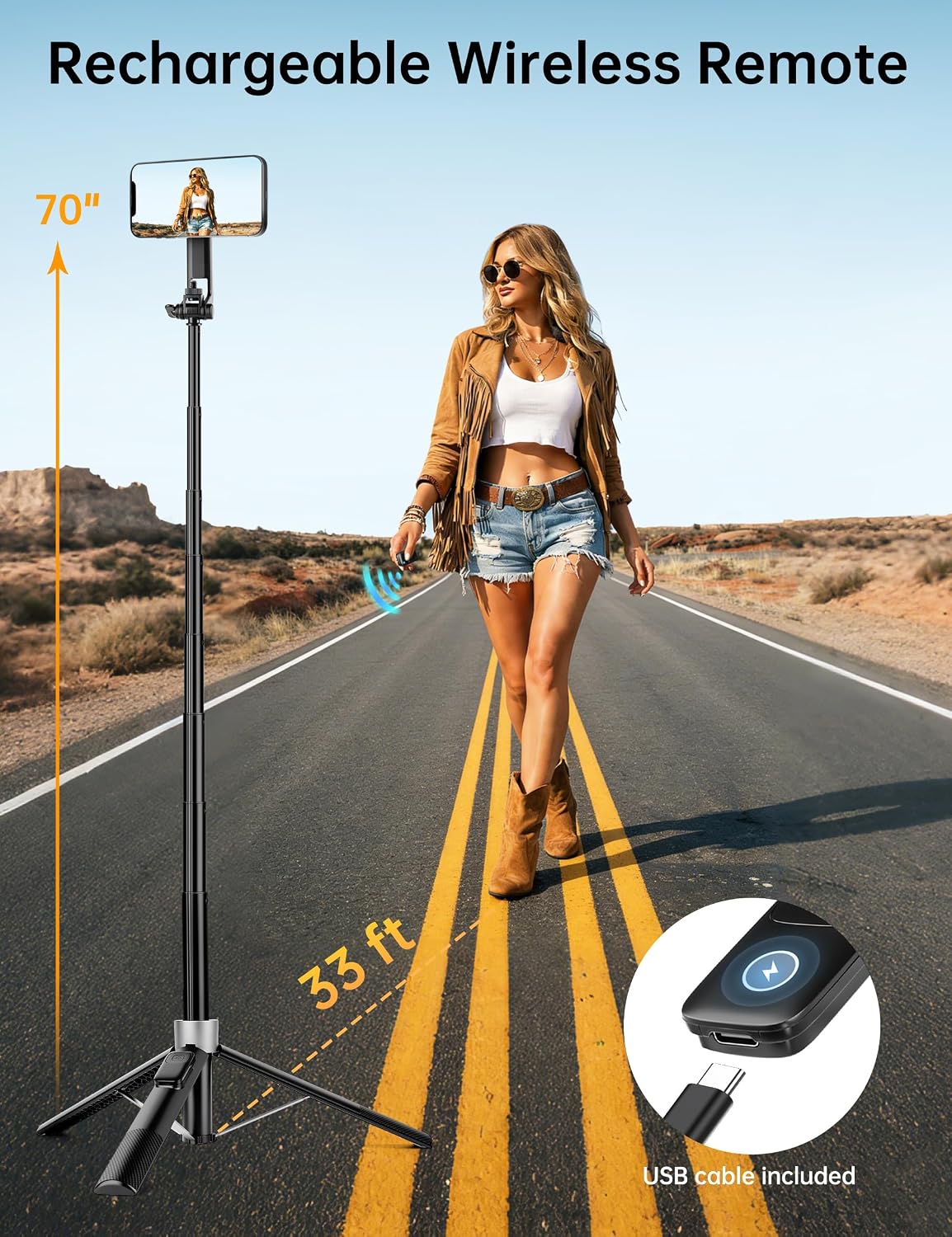 Detalle de Victiv Magnetic Phone Tripod, 70-inch