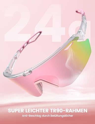 Detalle 2 de Lamicall Schnelle Brille – Polareisierte Fahrrad- und Laufsportbrille, 24 g, TR-90, UV400