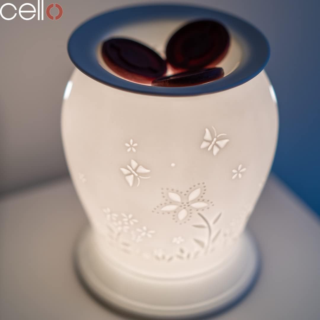 Thumbnail 5 de Cello Porcelain Barrel Electric Wax Melt Burner with 3D Projection – Flower Pattern