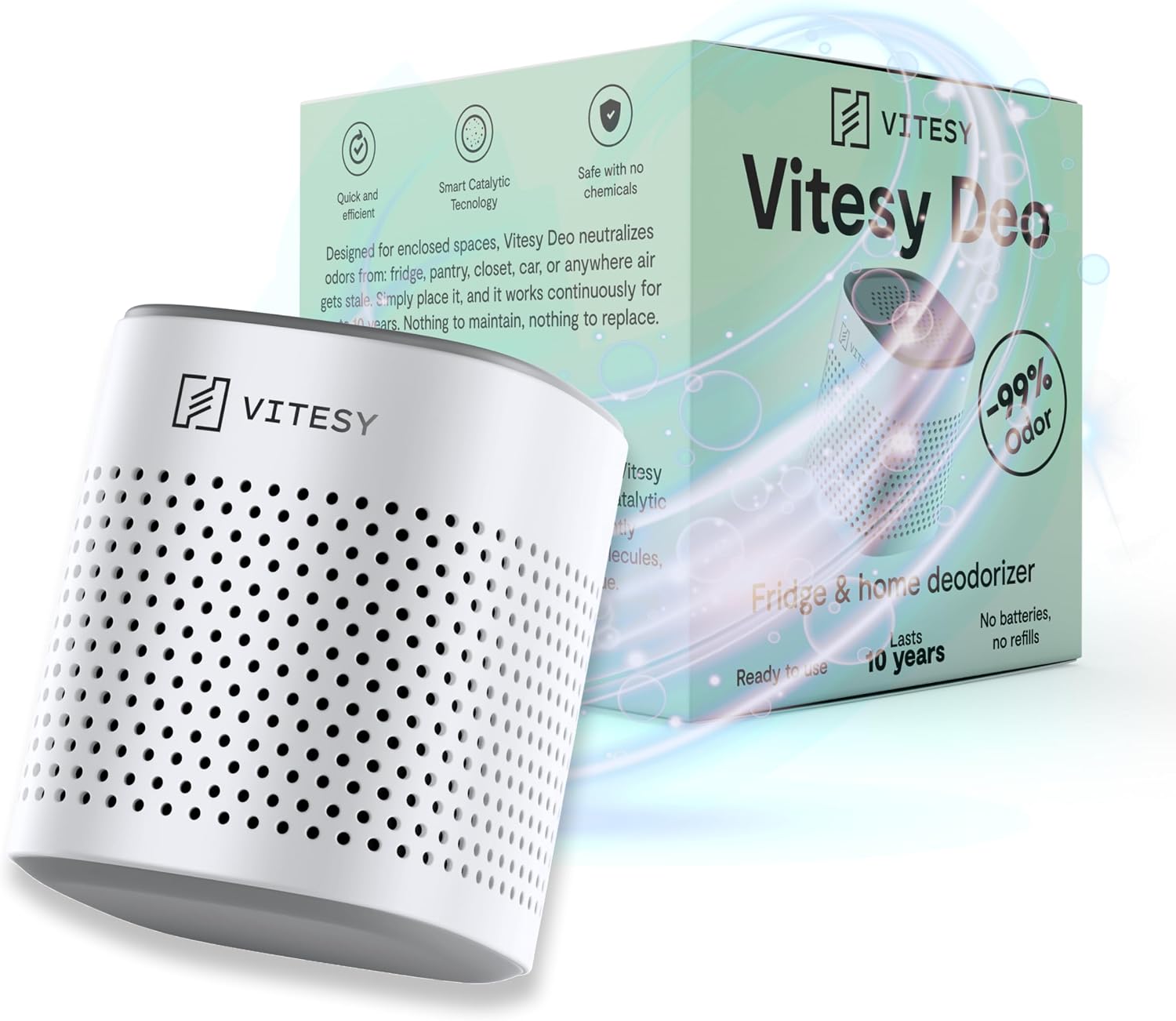 Detalle de VITESY DEO: Elimina odori per frigo, auto e armadi | riutilizzabile 10 anni
