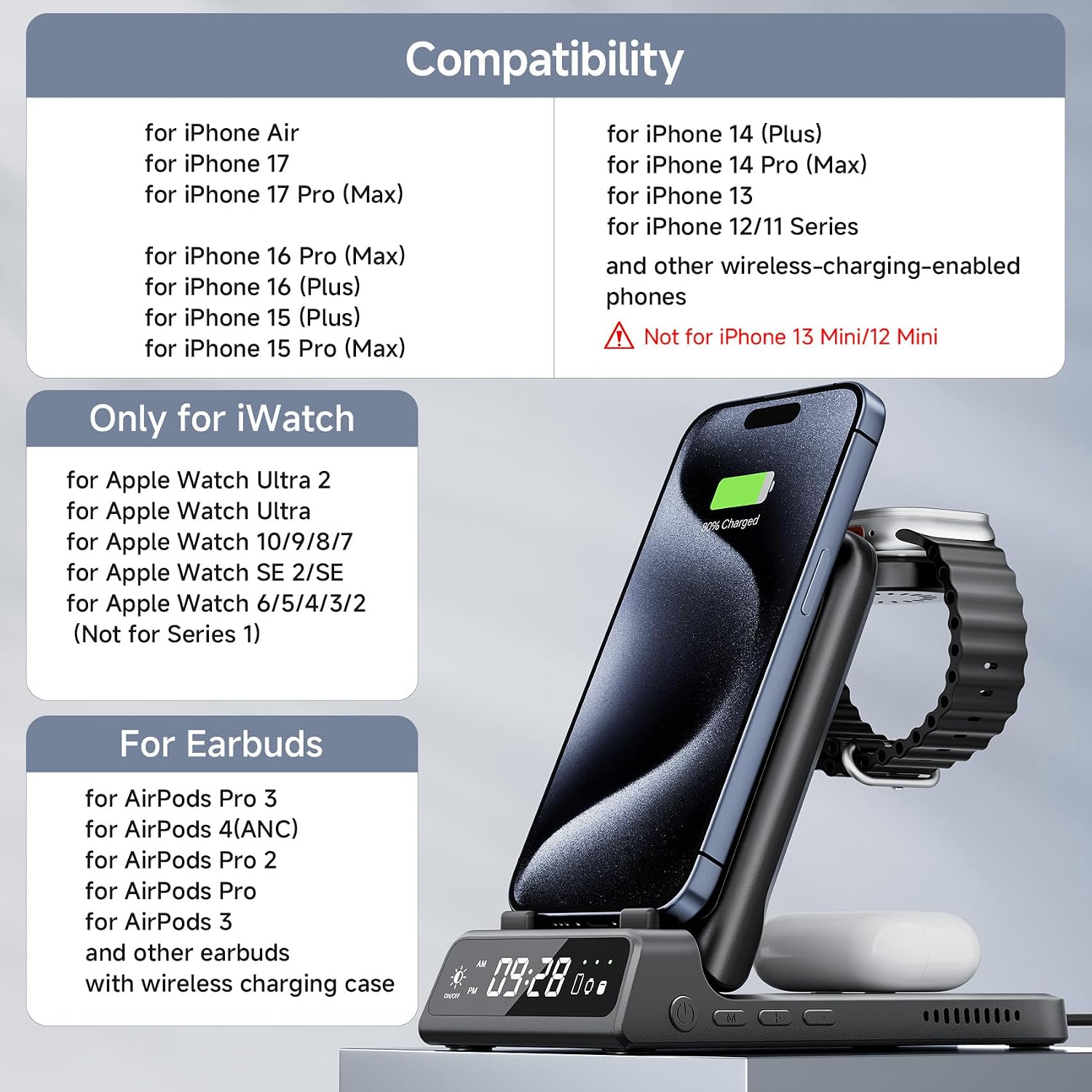 Thumbnail 1 de SwanScout 703A 3-in-1 wireless charger for iPhone