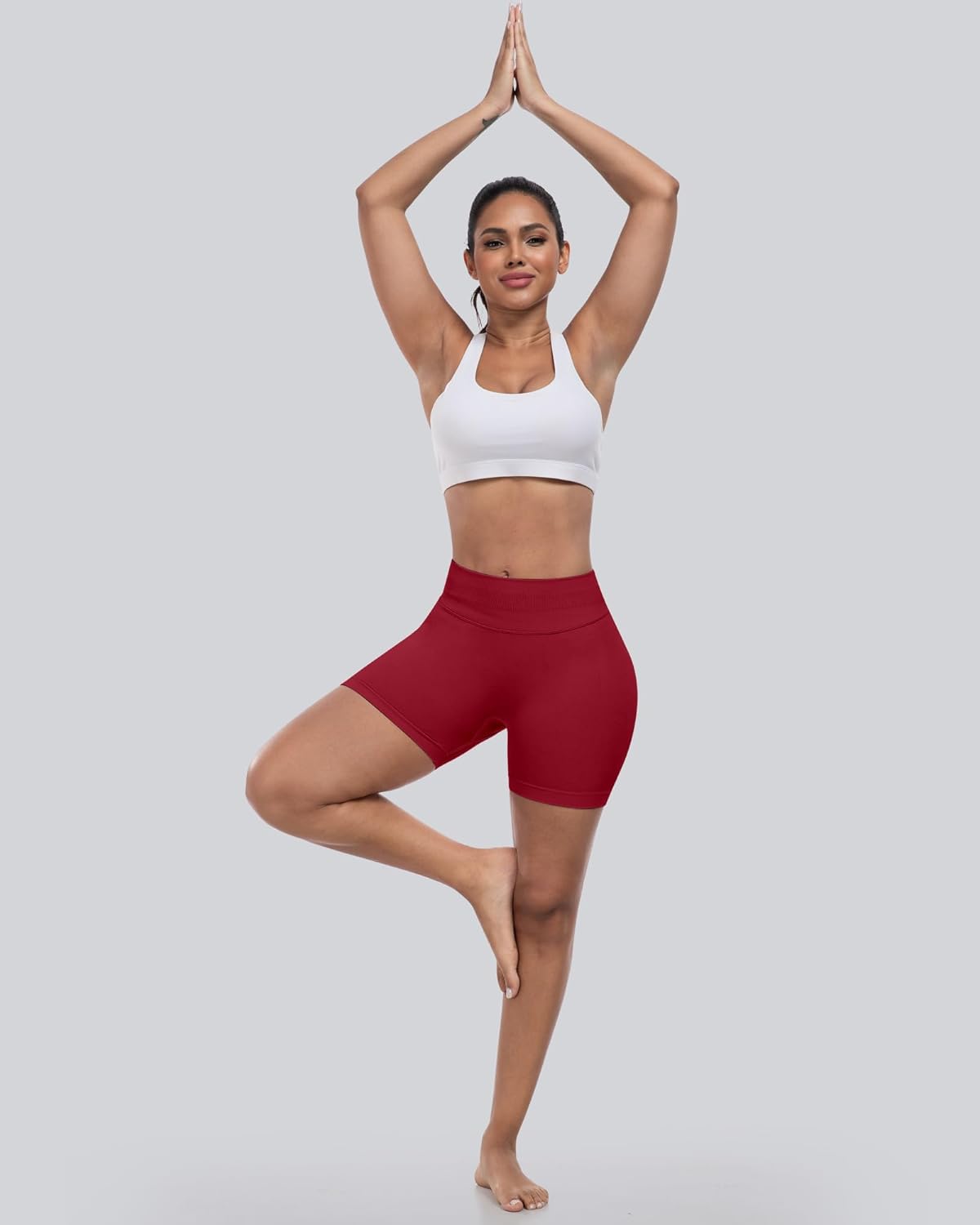 Thumbnail 3 de CHRLEISURE Workout Gym Biker Shorts – High-Waisted, Scrunch Butt, Seamless 4-Piece Set