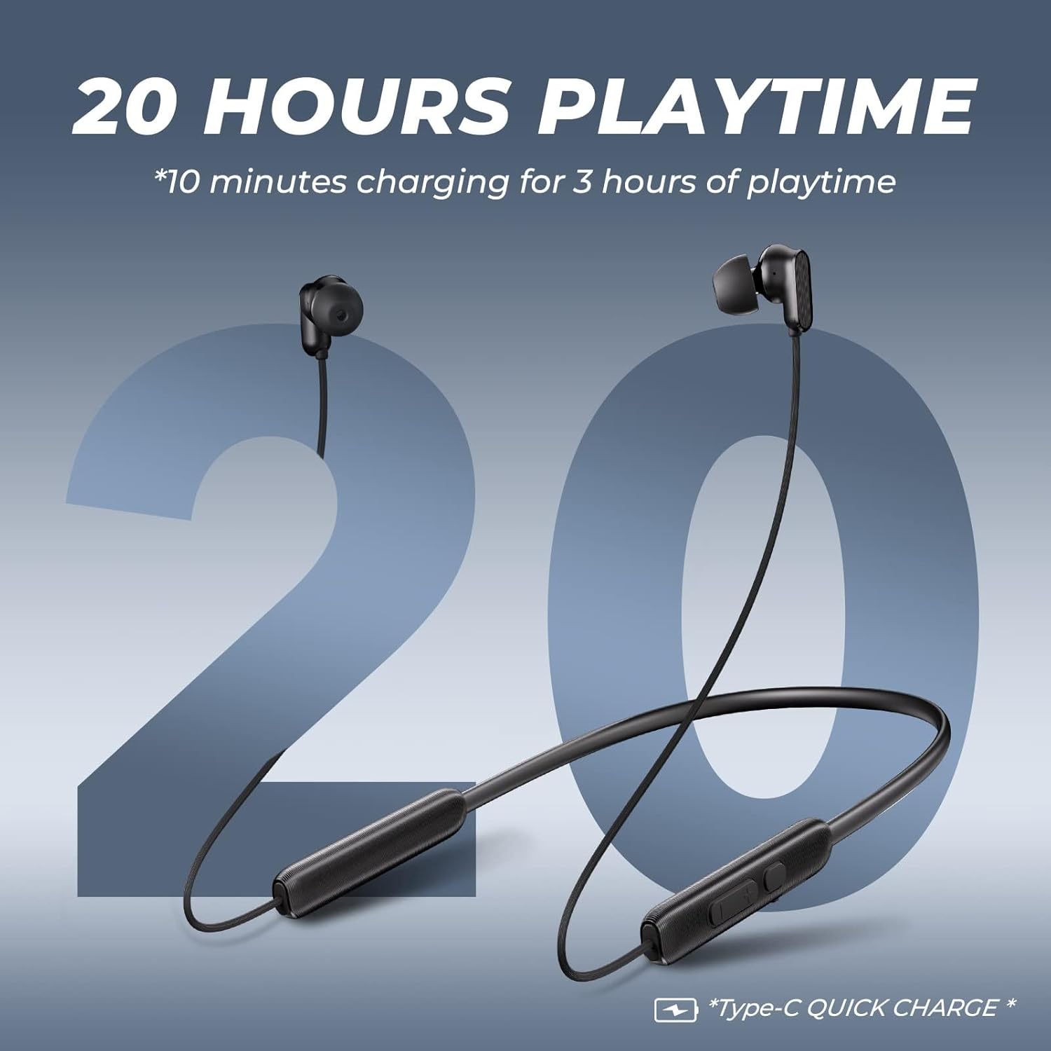 Thumbnail 3 de N18 Neckband Bluetooth Earbuds: Lightweight, IPX7, 20H Battery
