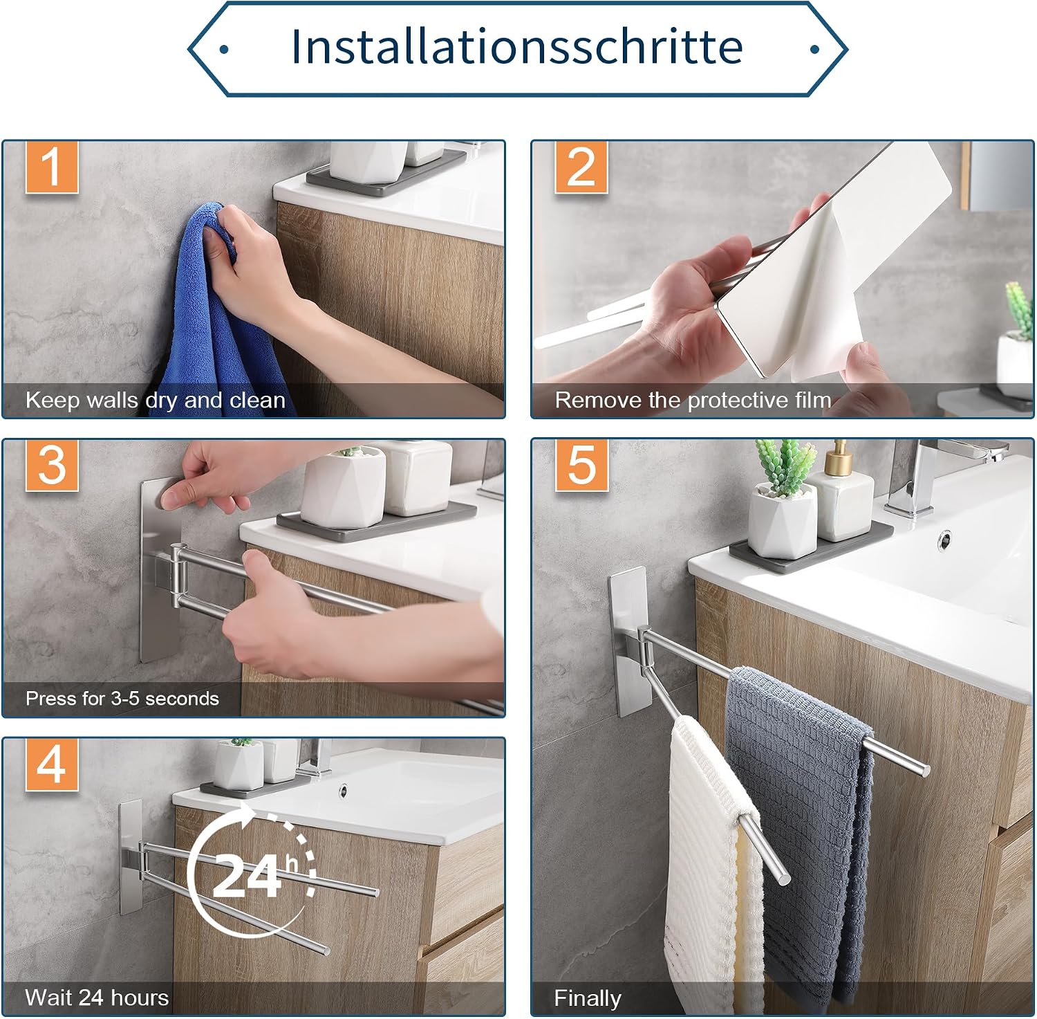 Thumbnail 6 de OETAMS Handtuchhalter 2-armig schwenkbar