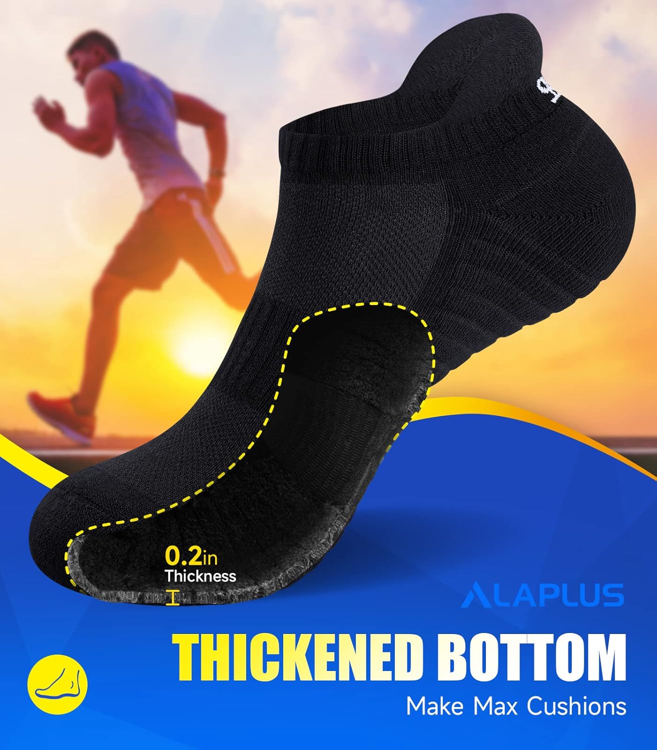 Thumbnail 1 de Alaplus running socks, 6 pairs cushioned