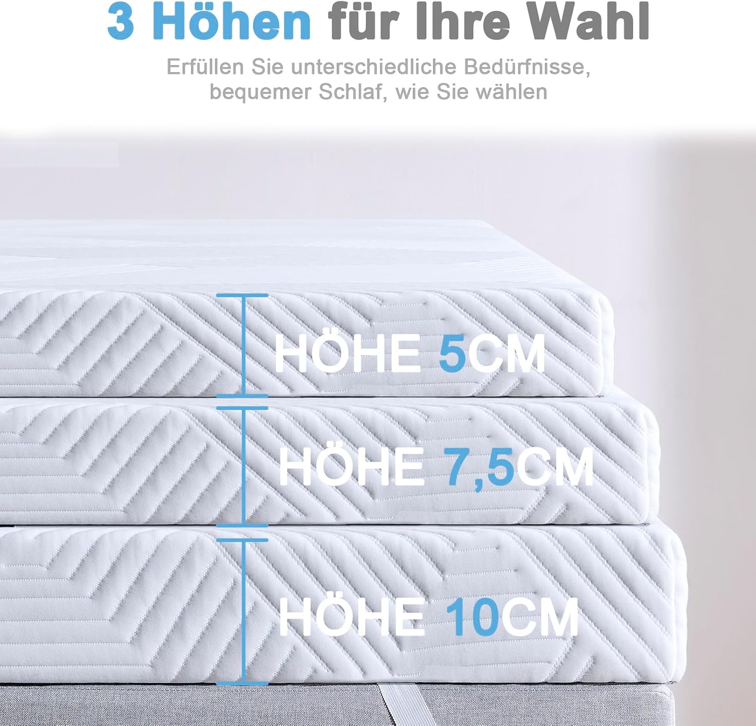 Thumbnail 6 de Twirest Matratzentopper 90x200 cm – 7,5 cm Höhe, Gel Topper mit Memory Foam Effekt