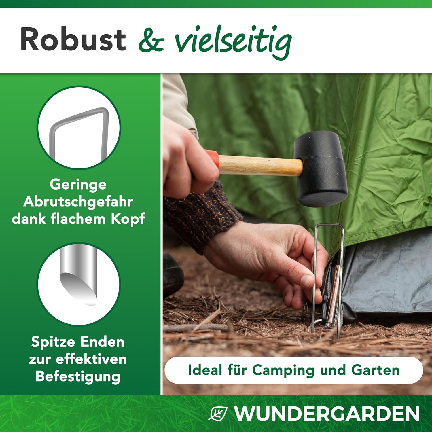 Detalle de WUNDERGARDEN Erdanker 150x25 mm für Unkrautvlies