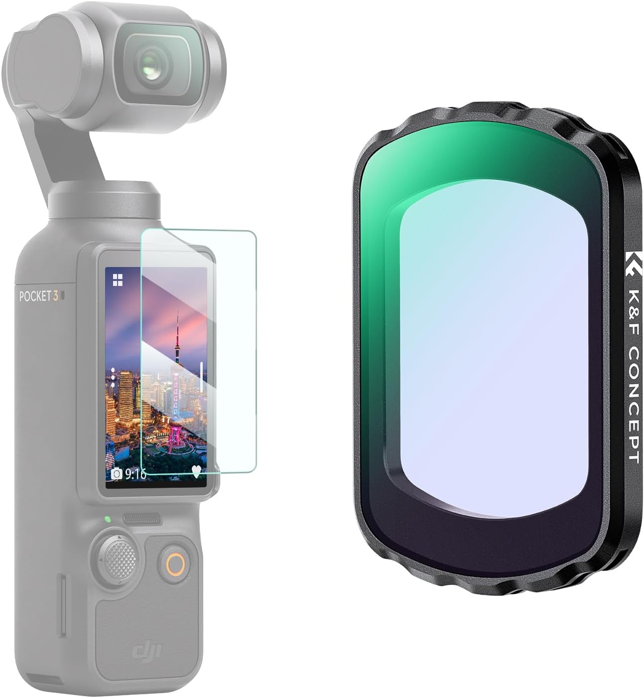 Detalle de K&F CONCEPT magnetisches Clear-Natural Night Filter: Lichtverschmutzungsreduzierung für DJI Osmo Pocket 4/3