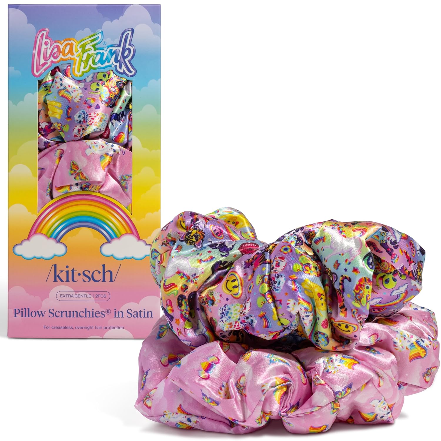 Lisa Frank x Kitsch Satin Scrunchies 2pcs 🎀