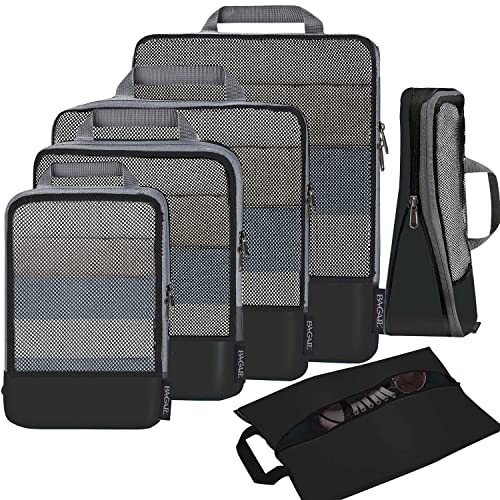 Detalle de BAGAIL Compression Packing Cubes 4/6/8 Set - Expandable, Half Mesh, Durable 320D Fabric