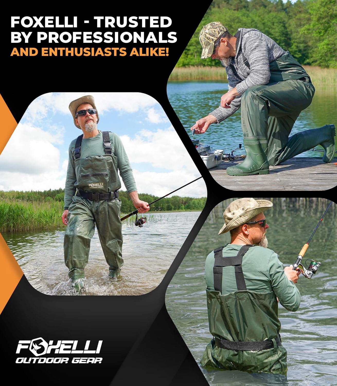Thumbnail 4 de Foxelli Chest Waders Waterproof Camo, 2-ply