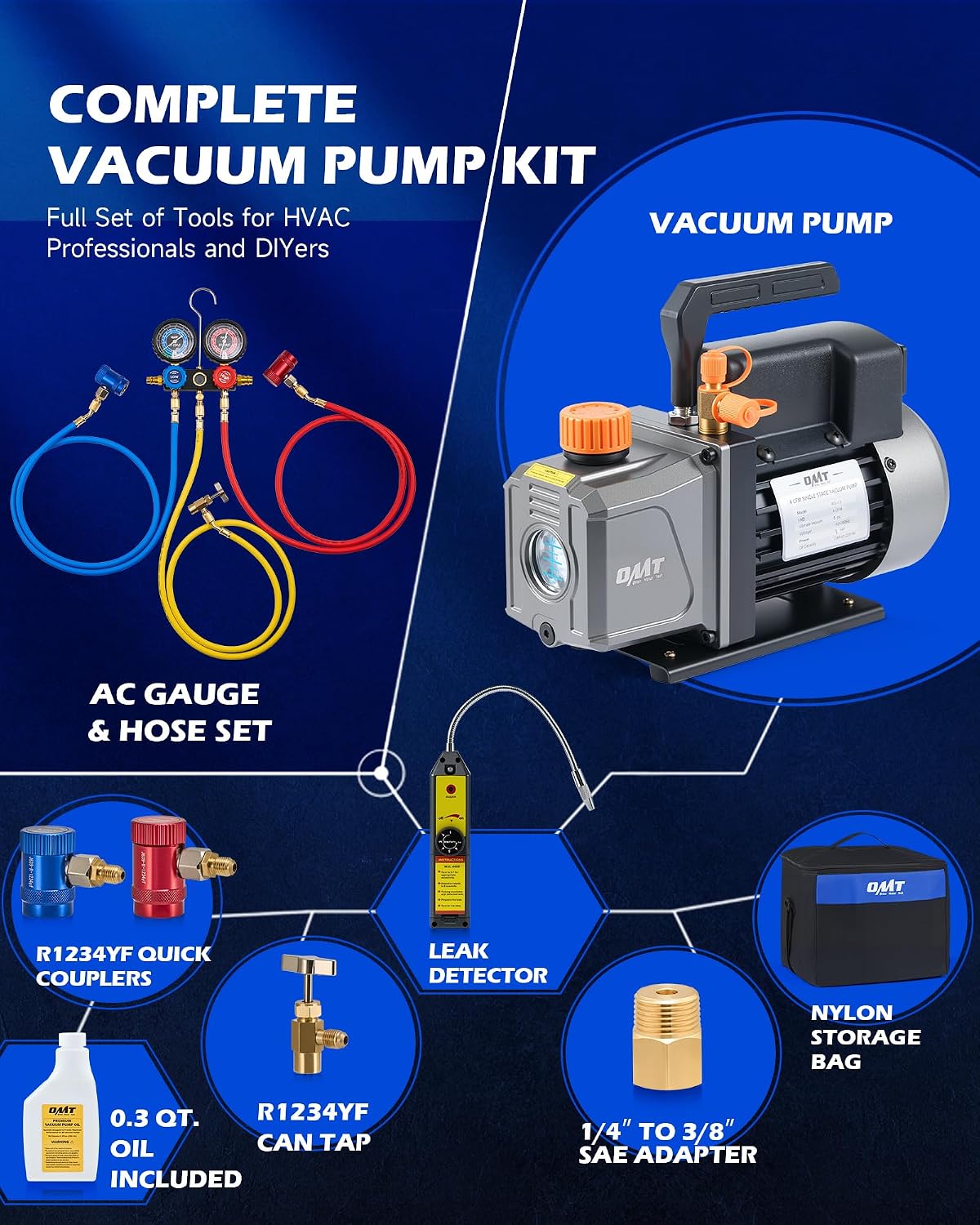 Detalle 2 de Orion Motor Tech R1234yf 1/3 hp Vacuum Pump