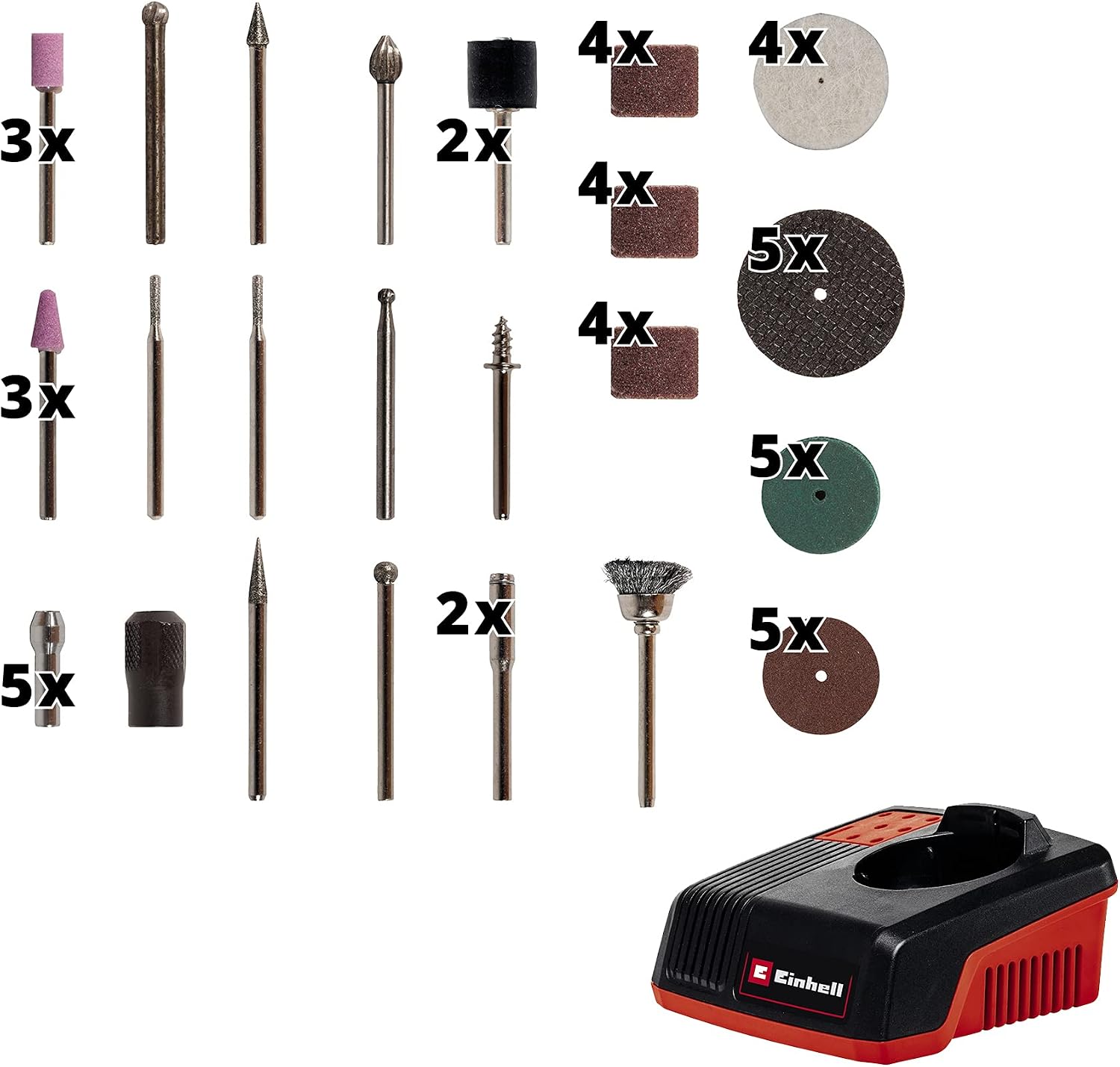 Detalle de Einhell TE-MT 7.2 Li Cordless Rotary Tool with Variable Speed and 57 Accessories