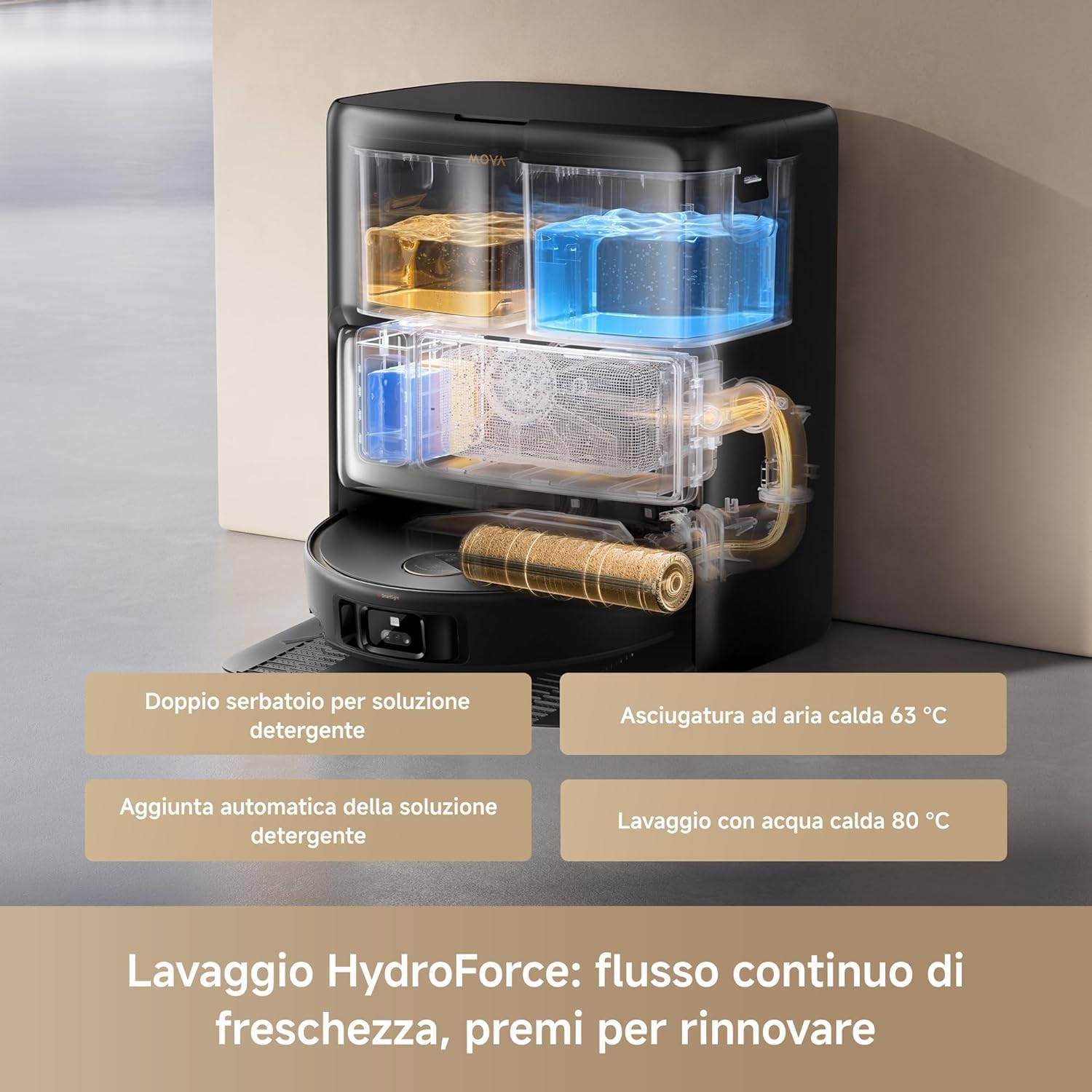 Thumbnail 2 de Mova Z60 Ultra Roller Complete: robot aspirapolvere lavapavimenti 2 in 1, 28000 Pa e lavaggio HydroForce