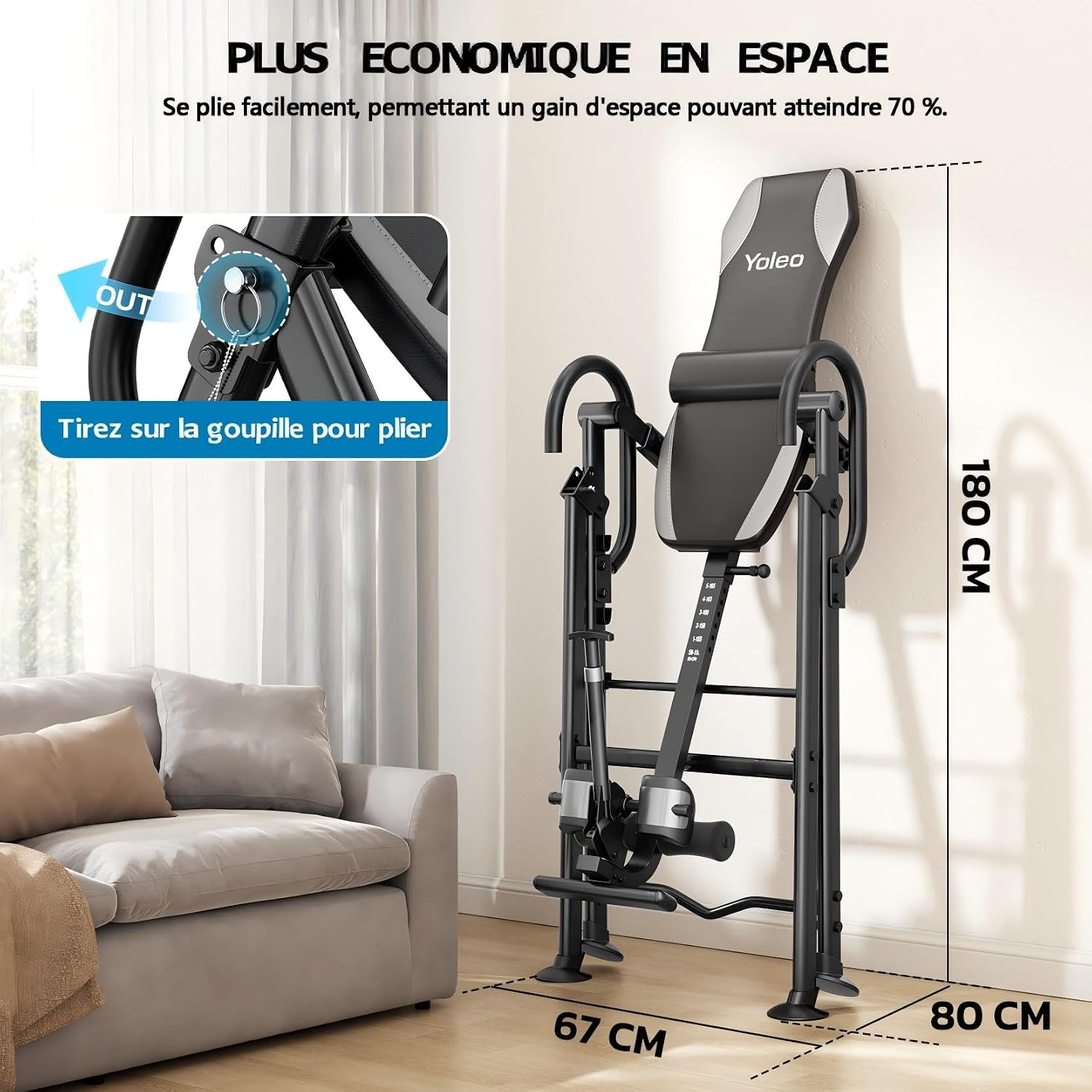 Detalle 2 de YOLEO Table d'inversion Robust 300 lbs