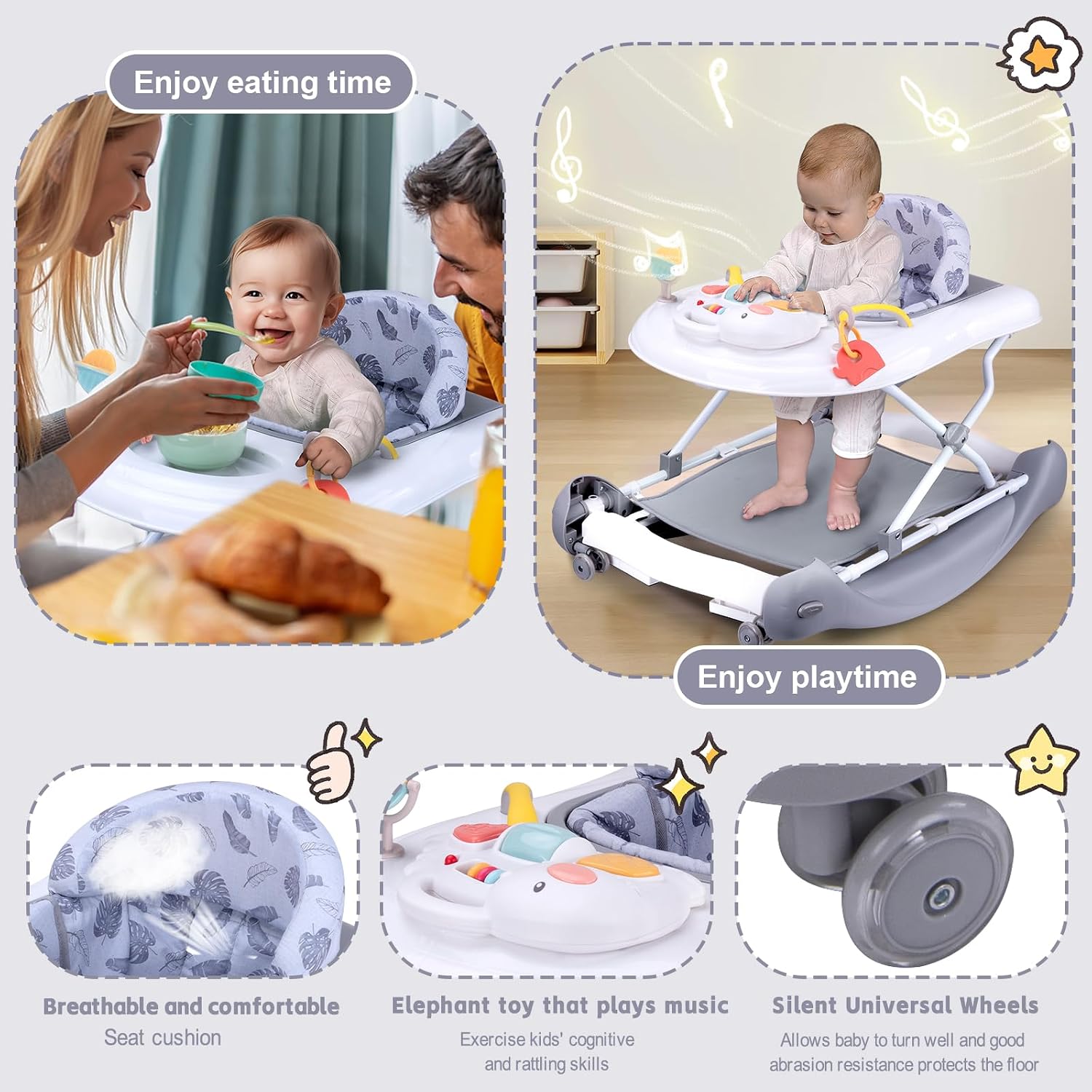 Thumbnail 5 de Foldable 5-in-1 Baby Walker with Trampoline Mat 👶