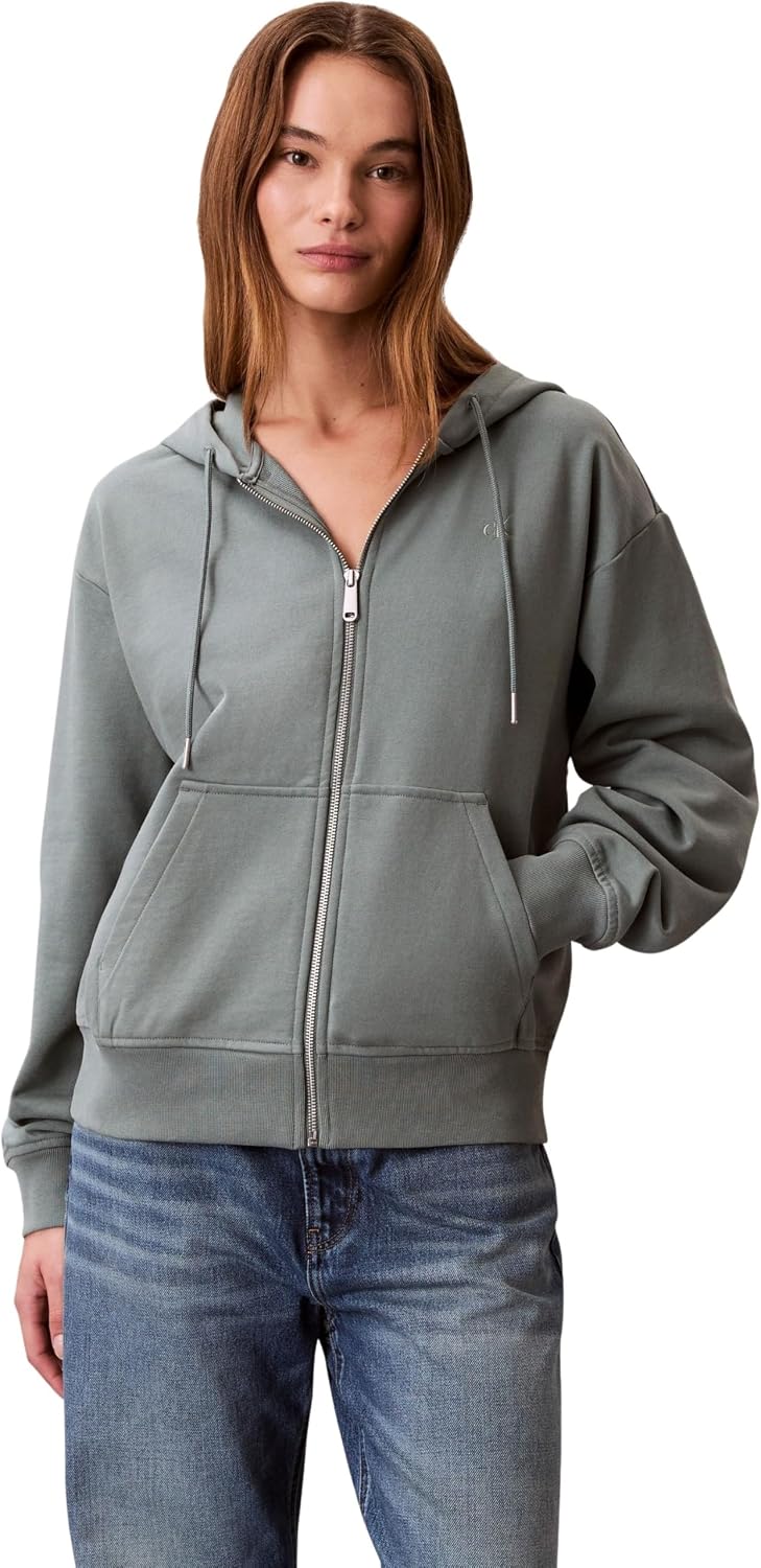 Detalle de Calvin Klein Donna Felpa con Zip Archive Logo