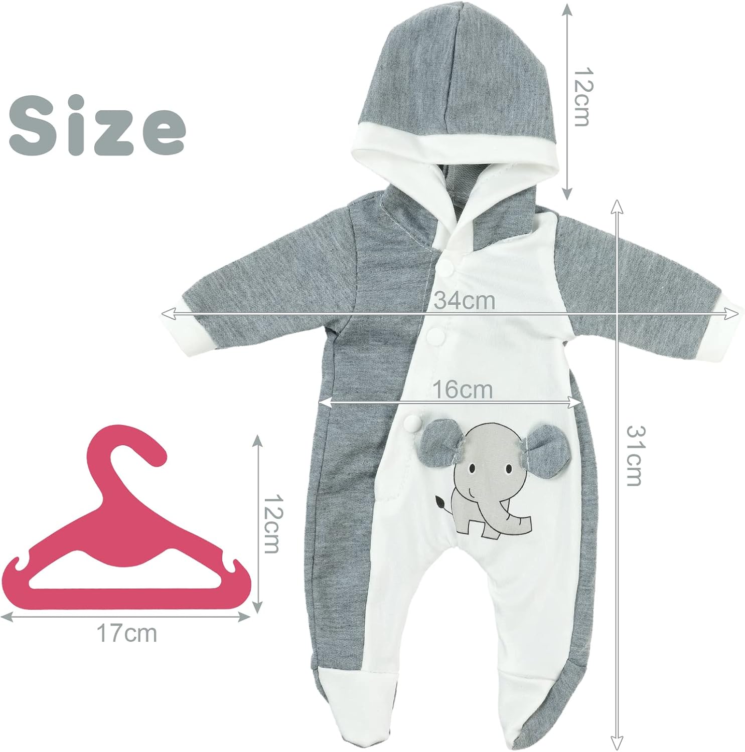 Thumbnail 1 de Aolso poppenkleding voor poppen van 35–45 cm met klittenbandsluiting