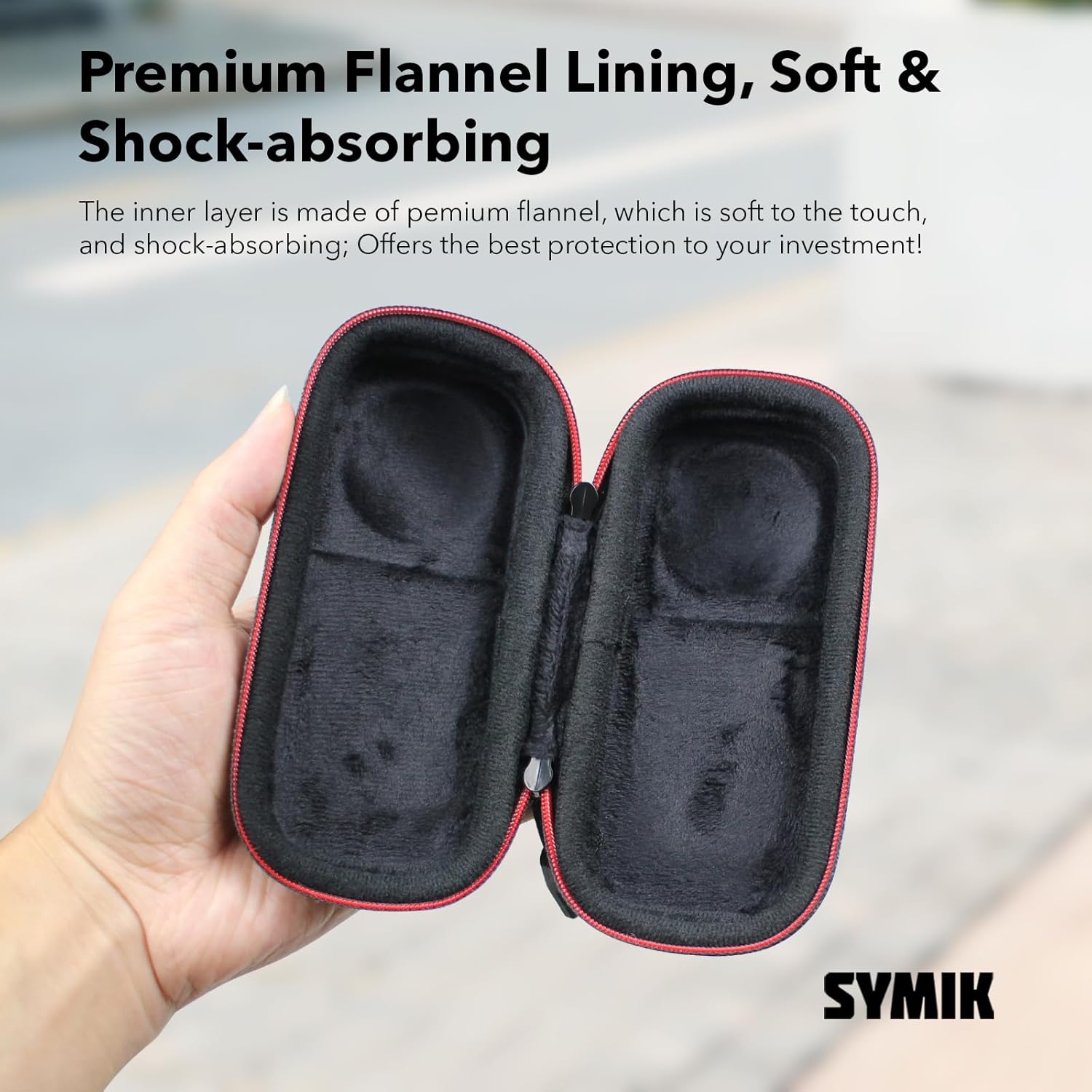 Detalle de SYMIK Capsule Case for Insta360 X5 X4 with Original Lens Cap + Screen Protectors