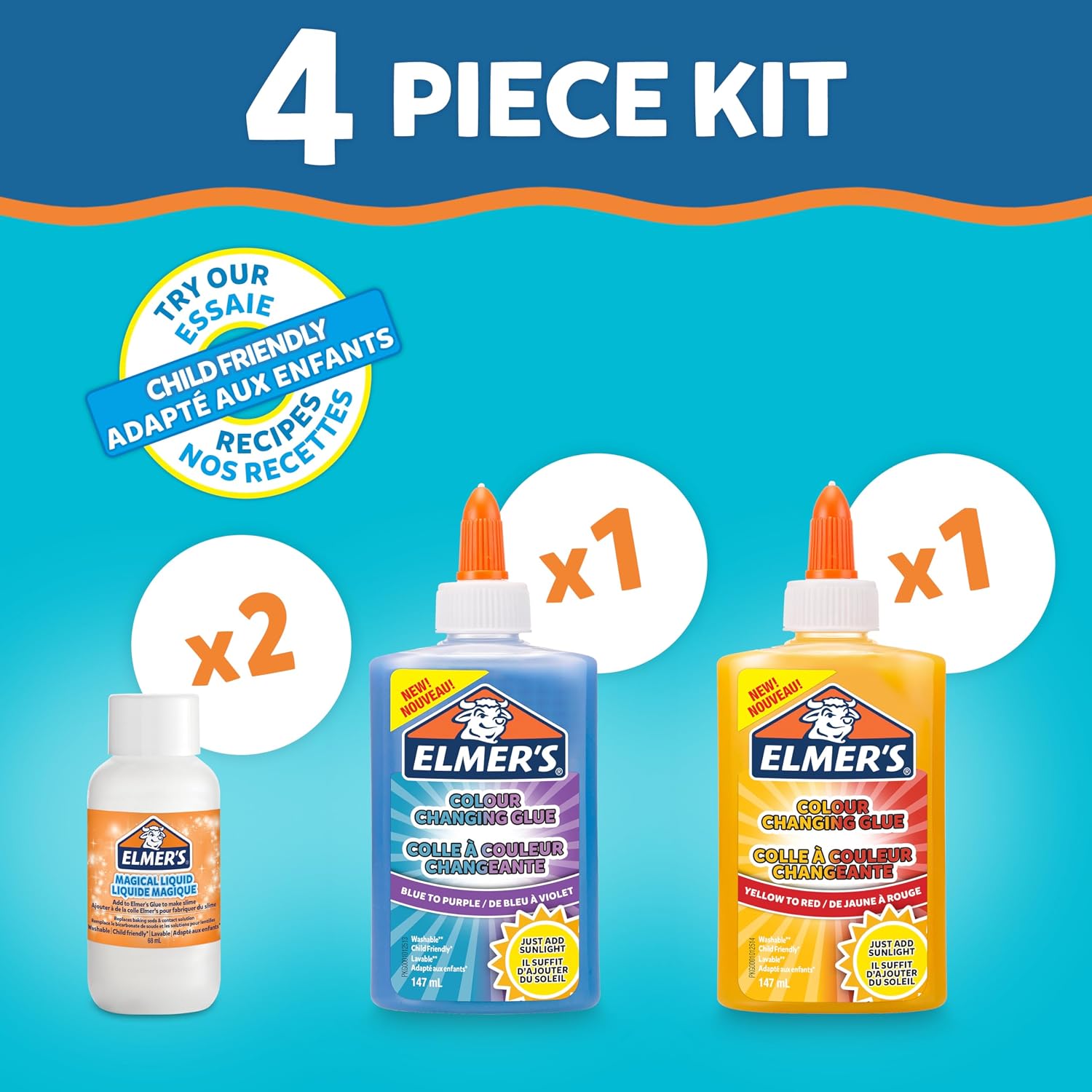 Detalle de Elmer’s Colour Changing Slime Kit – All-in-One Slime Supplies for Colour-Shift Fun