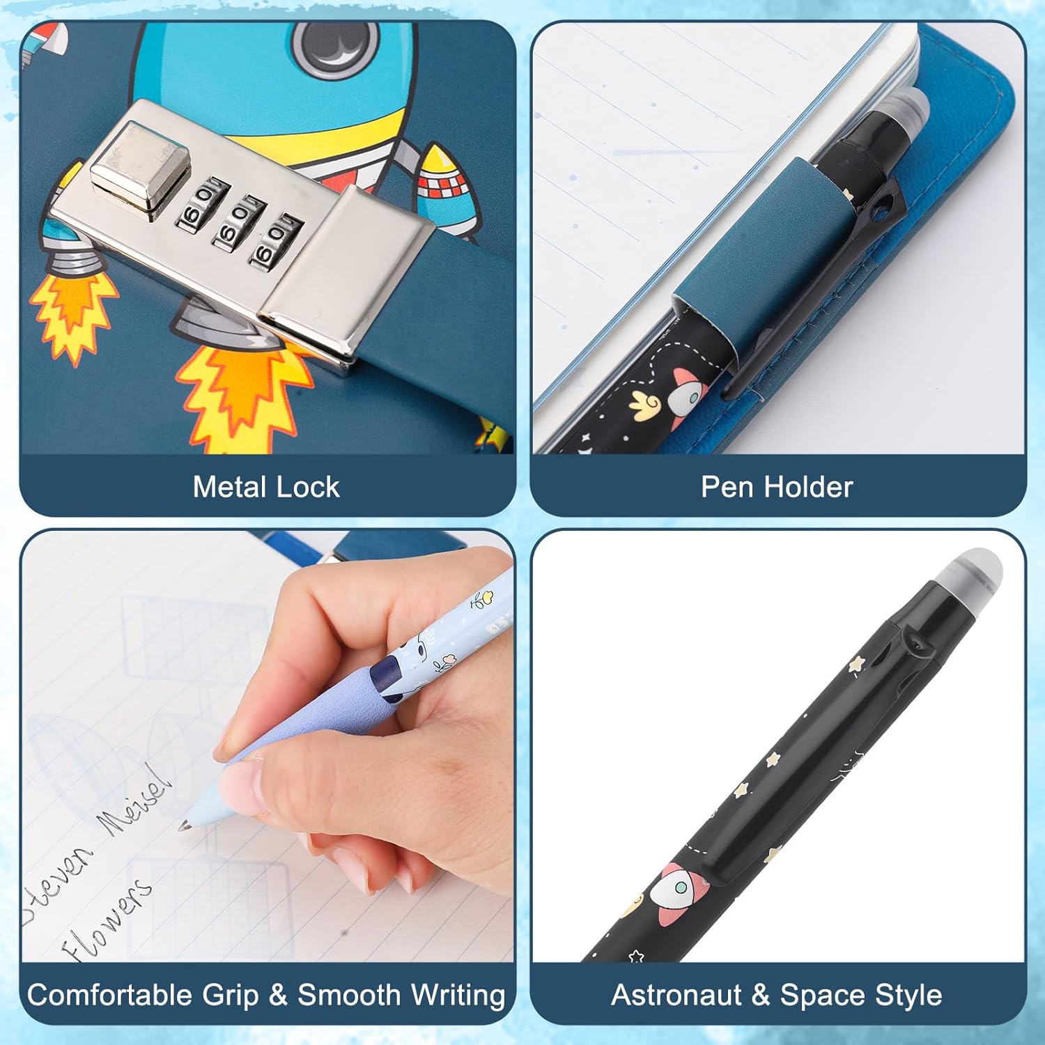Thumbnail 3 de Candcamp Diary with Lock for Boys: Lockable Secret Journal with 4 Pens Set