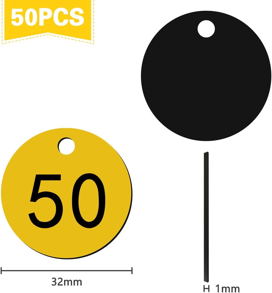 Thumbnail 1 de OFFCUP Étiquettes numérotées en plastique 1 à 50 pour porte-clés et casiers