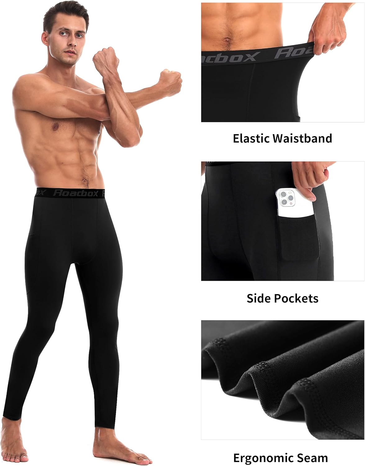 Detalle 1 de Roadbox Thermal Compression Pants Men running tights