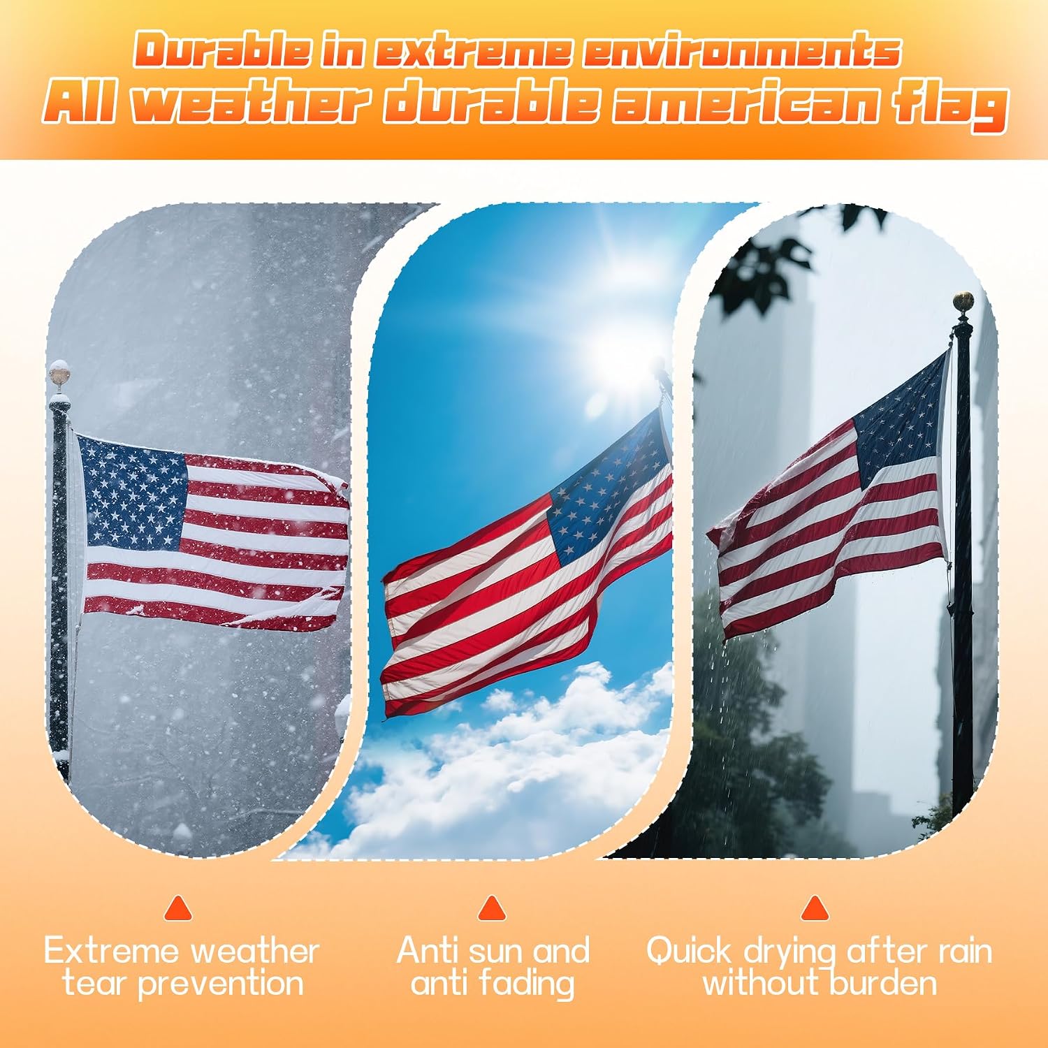 Thumbnail 4 de ZoYaone us flag 3x5 American Flag, Spun Polyester with Embroidered Stars