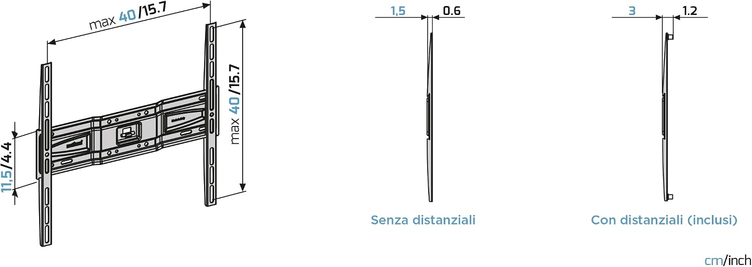 Detalle 1 de Meliconi Slimstyle Plus 400 S 🖥️ Soporte TV Pared 40-82"