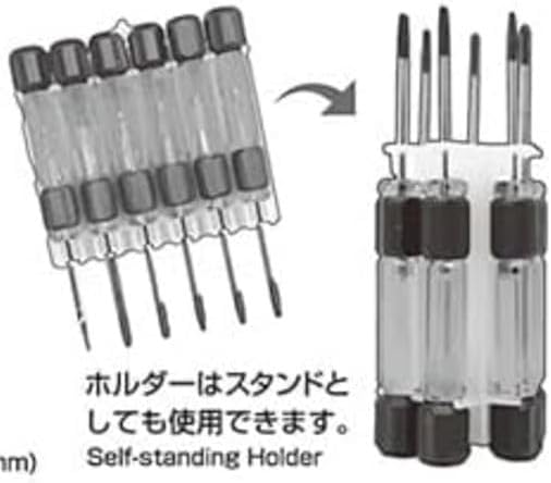 Detalle de ENGINEER DK-702 精密六角ドライバーセット 6本組 回転キャップ付き