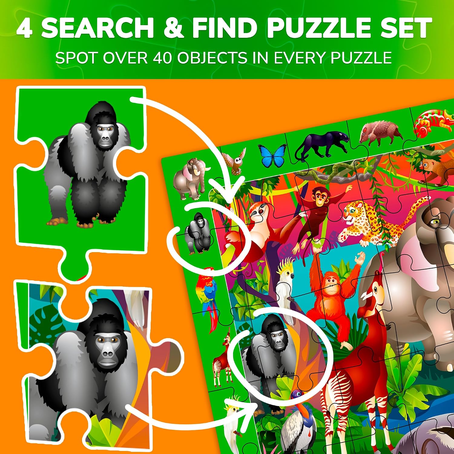Detalle de QUOKKA 4 x 60 Kids Puzzles 🧩
