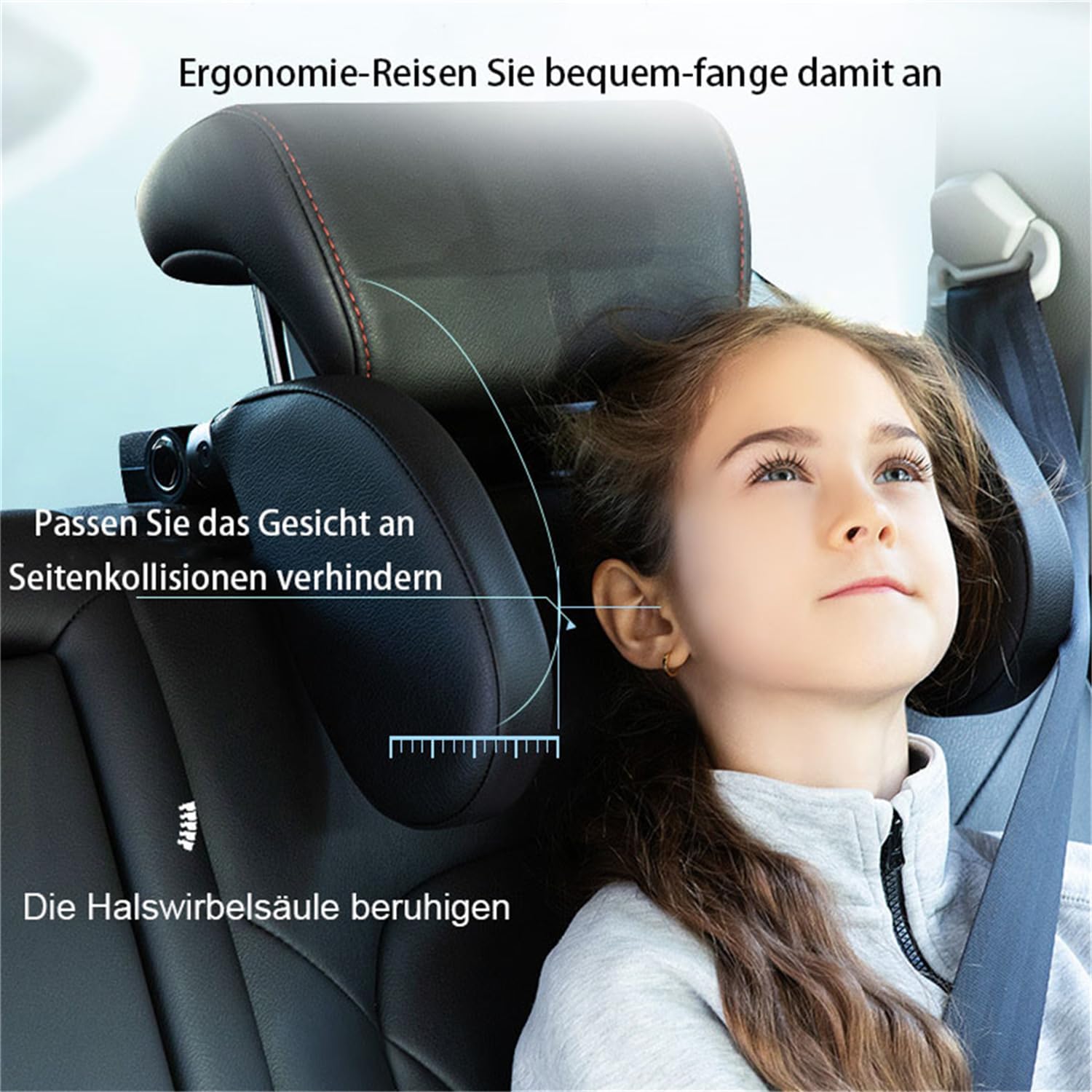Thumbnail 5 de Kopfstütze Auto Kinder – 360° drehbare Nackenstütze mit Memory Foam, Halterung und Aromatherapie