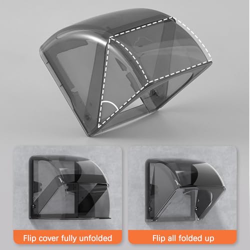 Thumbnail 3 de Yuqilin Protector de pared para interruptor y luz negro transparente (tapa plegable impermeable)