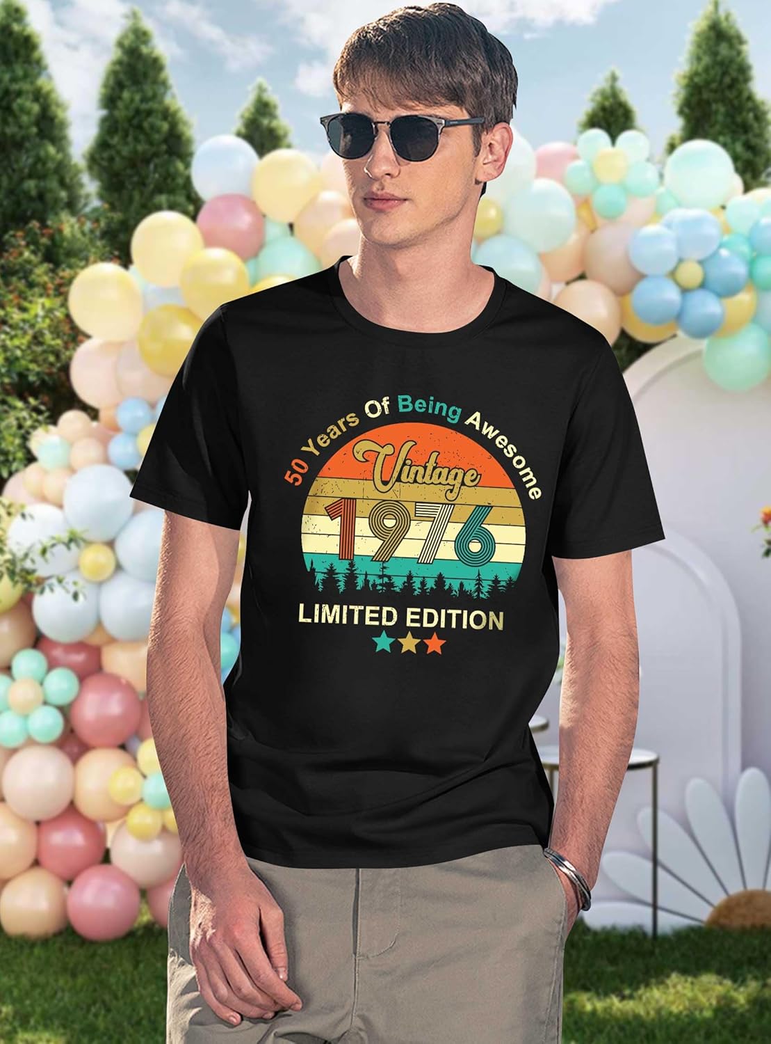 Thumbnail 3 de tiorhooe 50th Birthday T-Shirts Men Vintage 1976 Shirt