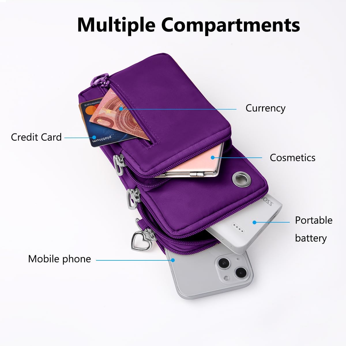 Thumbnail 3 de Aucuu Petit Sacoche Téléphone 7'' Bandoulière Réglable