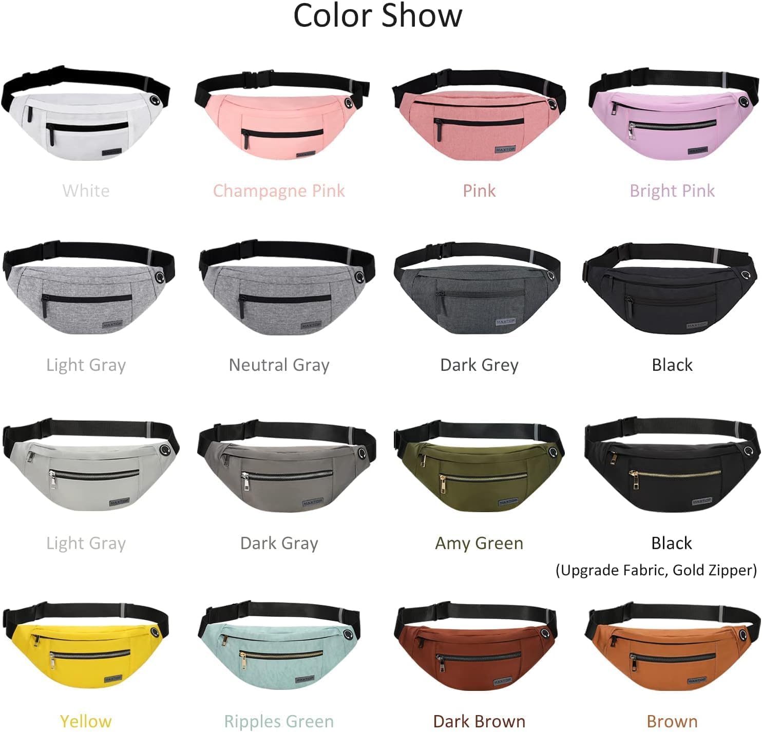 Thumbnail 6 de MAXTOP Large Bumbag Waist Fanny Pack with Headphone Jack and 4-Zipper Pockets