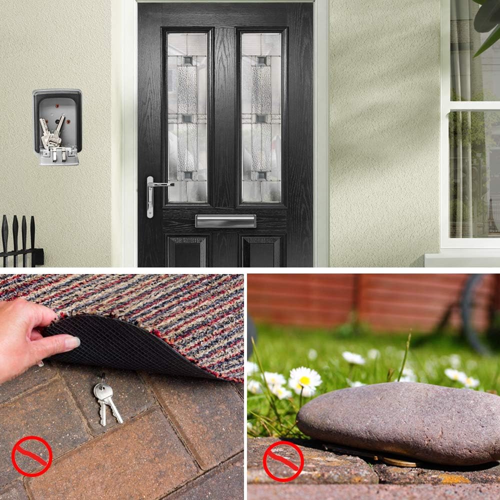 Detalle de BeskooHome Key Safe Wall Mounted Lockbox with Weather-Resistant Zinc Alloy body