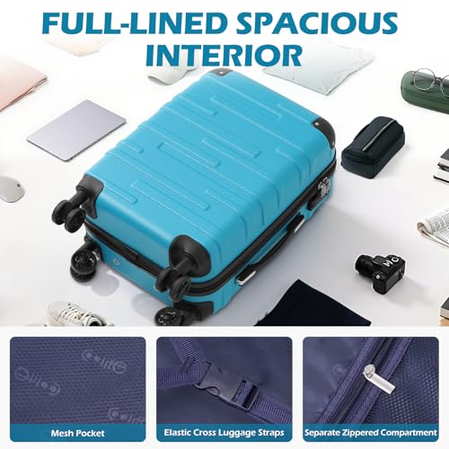 Detalle 2 de COOLIFE Medium Suitcase 24 inch (67 cm) ABS Hardshell with TSA Lock