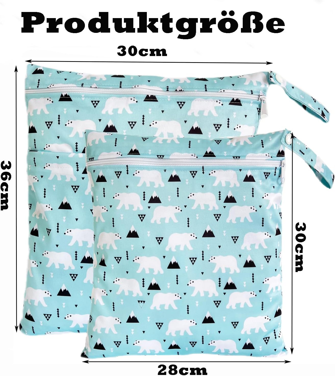 Thumbnail 1 de TRASUN Wetbag Kindergarten Nasstasche im 2er-Set – wasserdichte Nass- und Trockenbeutel für Windeln, Schwimmsachen & mehr