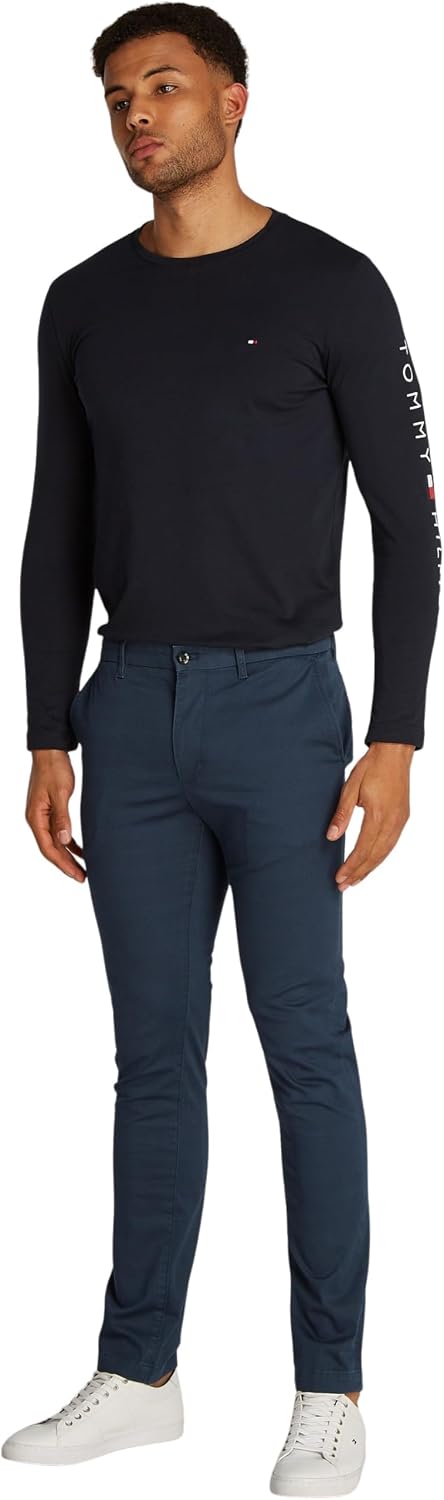 Detalle de Tommy Hilfiger Herren Chino Hose Bleecker Printed Structure Slim Fit