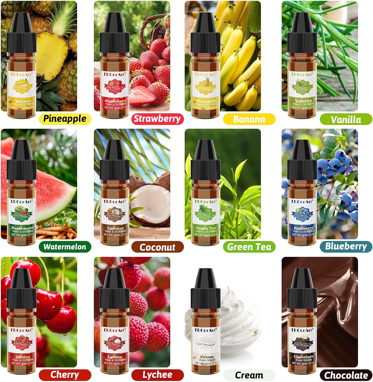 Detalle de Aromas Alimentarios 12 Aroma Flavour Drops 🍭 Saborizantes Líquidos