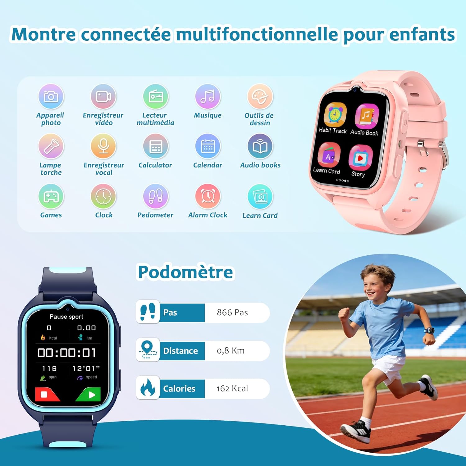 Thumbnail 2 de Blackview Montre Connectée Enfant – Montre Intelligente sans SIM, Écran Tactile et 30 Jeux Éducatifs (4–12 ans)
