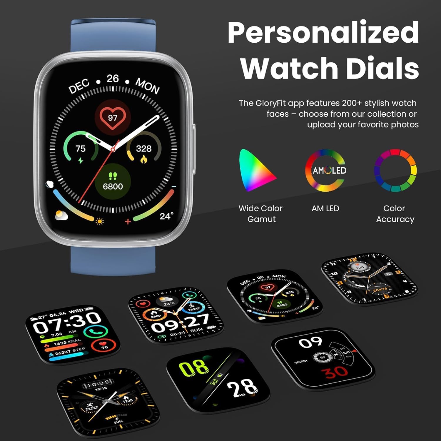 Thumbnail 5 de Poounur Smart Watch for Men & Women (1.95" HD) with Call, Heart Rate & IP68
