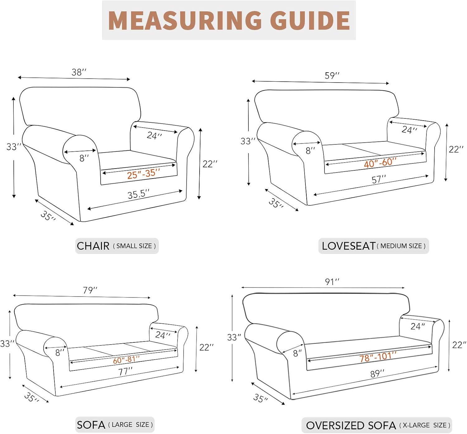 Thumbnail 5 de Easy-Going Waterproof Couch Cover 60–81 in