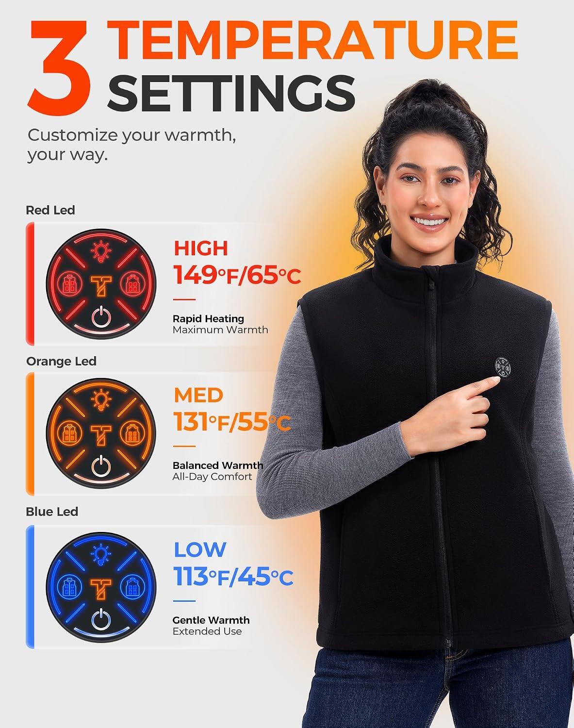 Detalle 1 de TODWARM Heated Vest 16000mAh Battery
